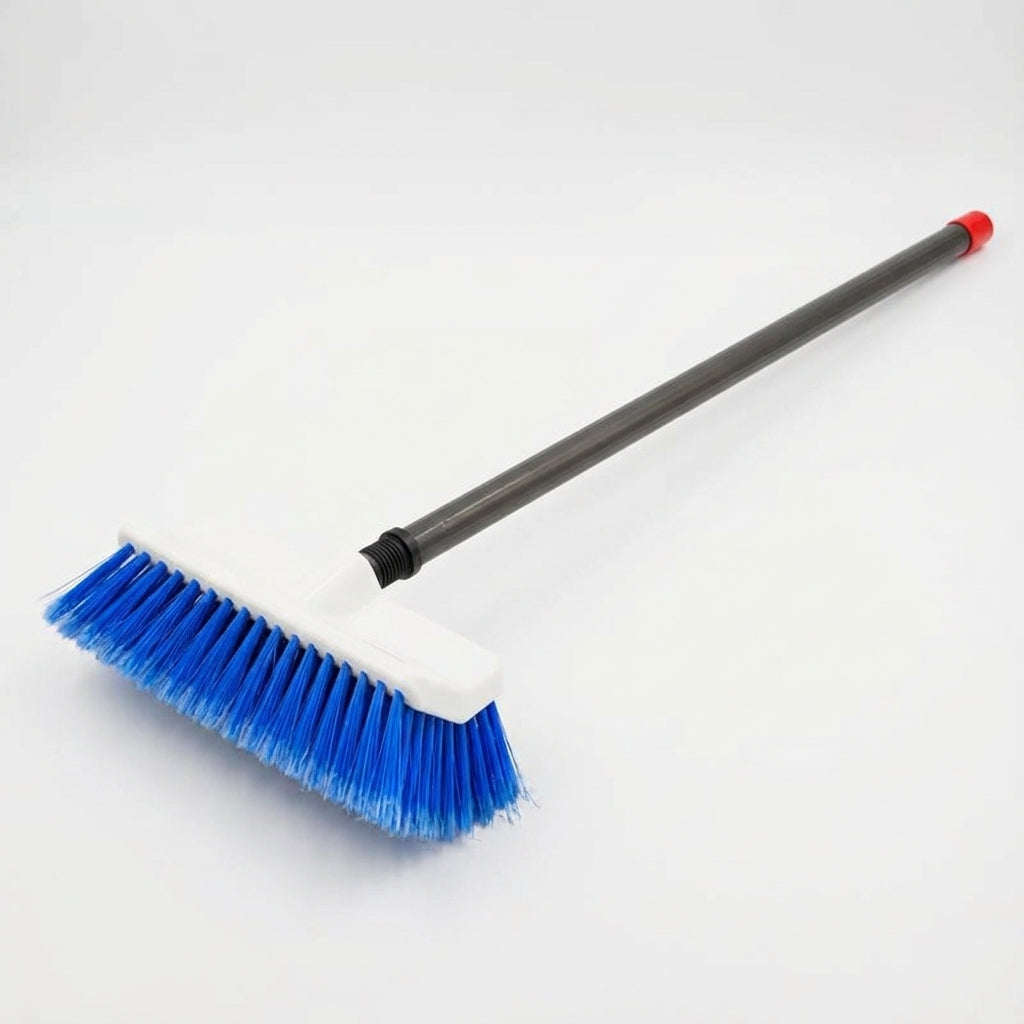 Rilsan Hoekborstel WD 25 cm – zachte, krasvrije wasborstel met waterdoorvoer op telescoopsteel 163-275cm