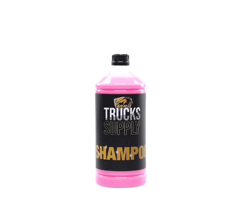 Verpakking van roze TrucksSupply shampoo