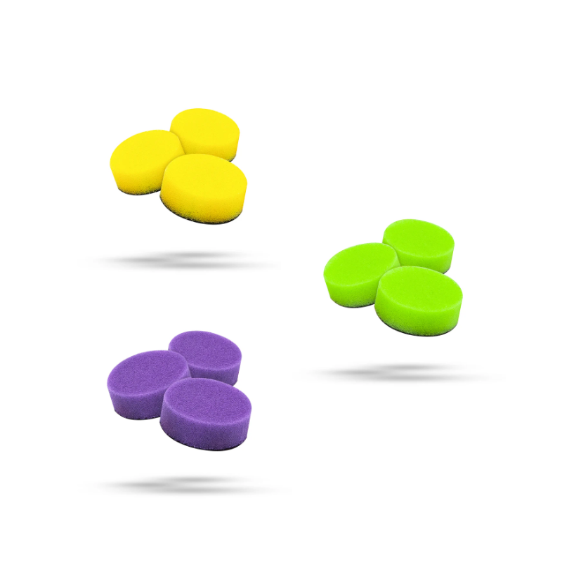 Liquid Elements Pad Boy V2 set van 3 – 40 mm polijstpads (geel, groen & paars)