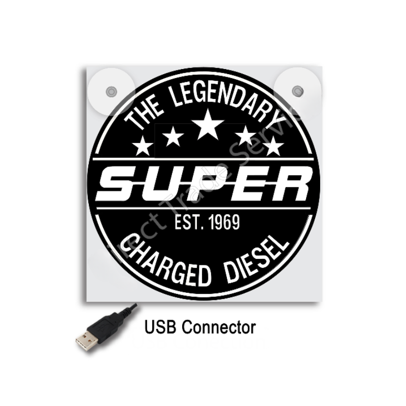 Lichtbakje de Luxe Super Charged Diesel  – 5V USB Cabineverlichting 17x17 cm