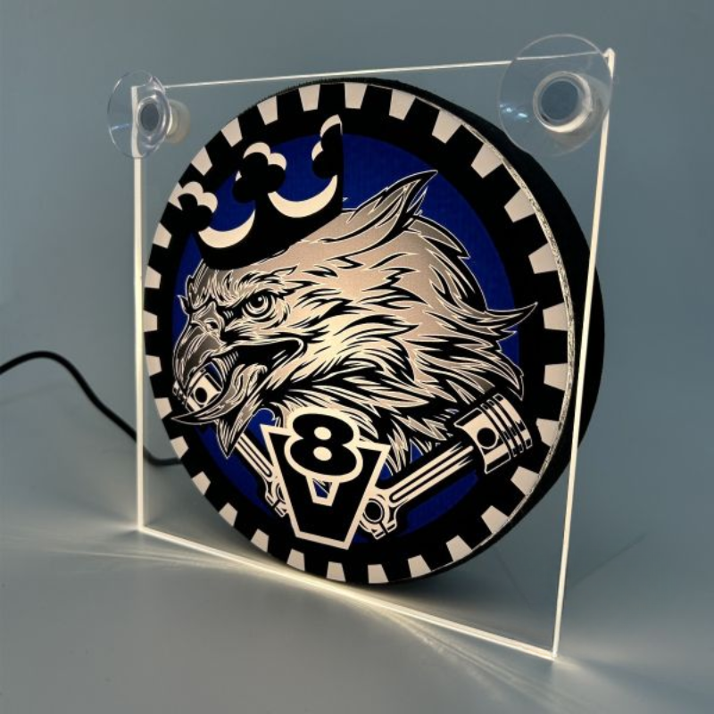 Leuchtkasten de Luxe Eagle King of the Road Blau – 5V USB & USB-C Kabinenbeleuchtung 17x17 cm
