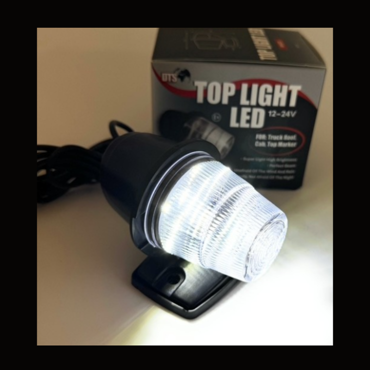 LED Toplight Wit Glas Dual Color 10–32V – Marker Verlichting Amber/Wit