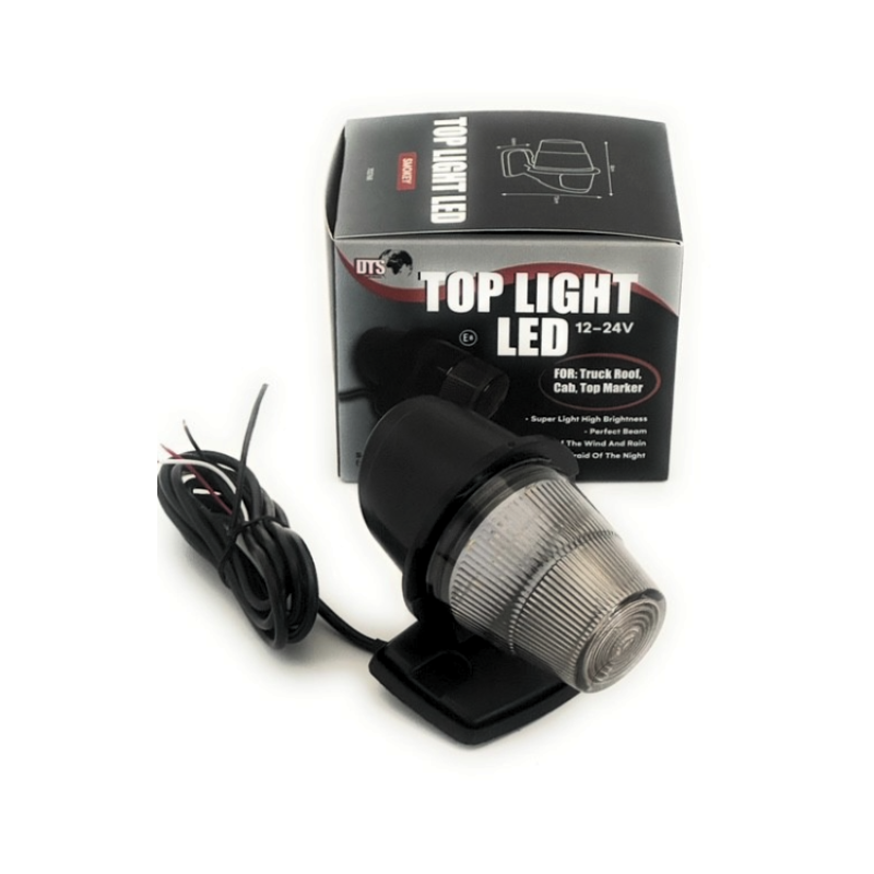 LED Toplight Rauch-/Weißglas Dual Color 10–32V – Markierungsleuchte Amber/Weiß