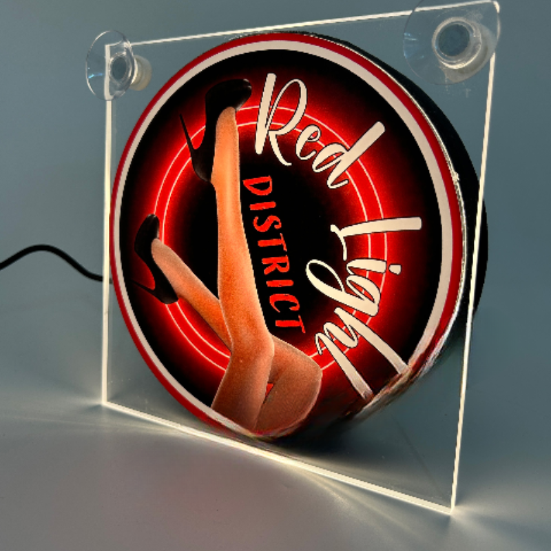 Leuchtkasten de Luxe Red Light District – 5V USB & USB-C Kabinenbeleuchtung 17x17 cm