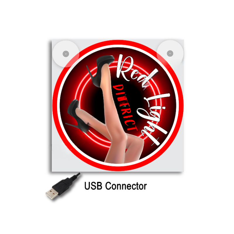 Leuchtkasten de Luxe Red Light District – 5V USB & USB-C Kabinenbeleuchtung 17x17 cm