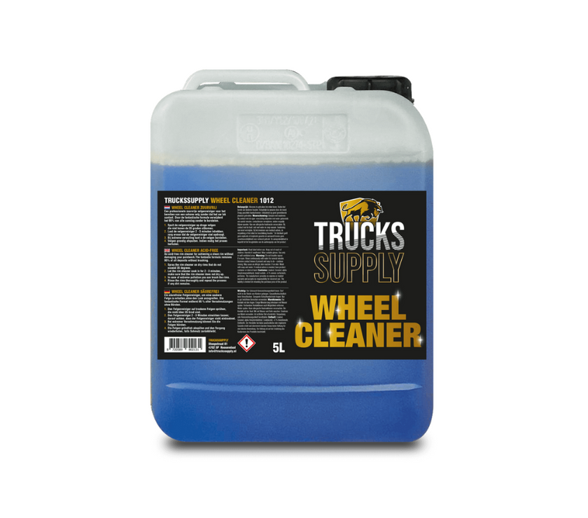 De beste velgenreiniger is de Truckssupply Wheel Cleaner 5L – pH-neutraal en zuurvrij, veilig voor alle velgen ook Alcoa LvL ONE & Dura-Bright velgen