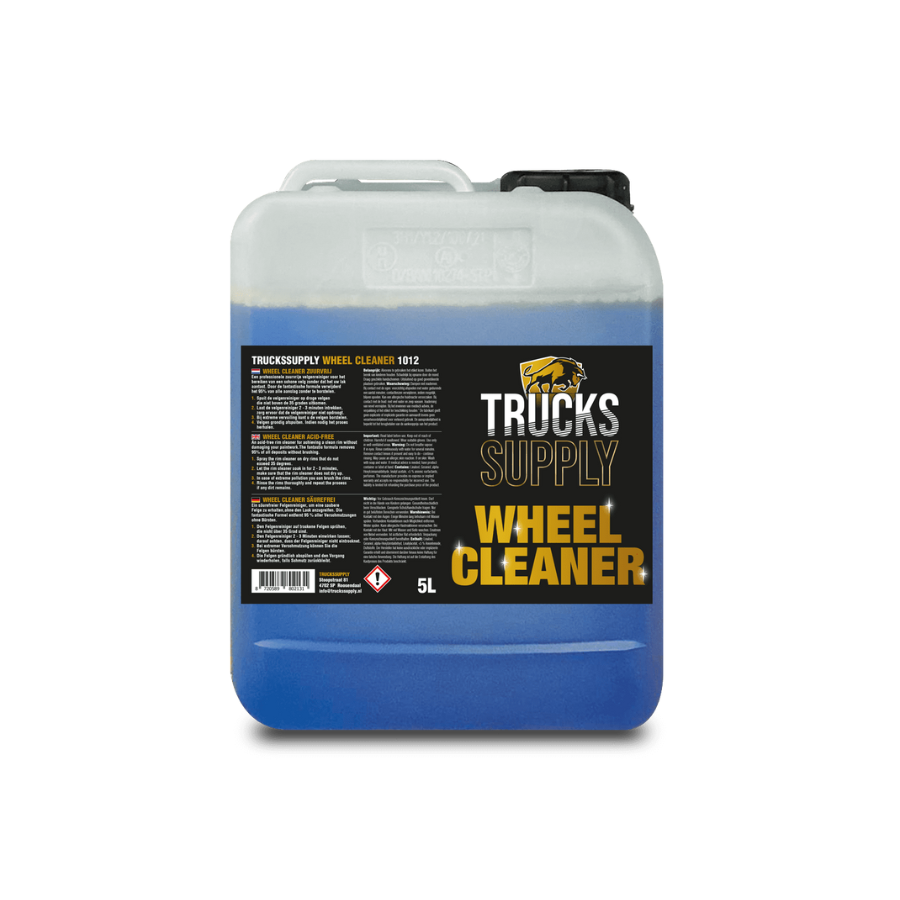 De beste velgenreiniger is de Truckssupply Wheel Cleaner 5L – pH-neutraal en zuurvrij, veilig voor alle velgen ook Alcoa LvL ONE & Dura-Bright velgen