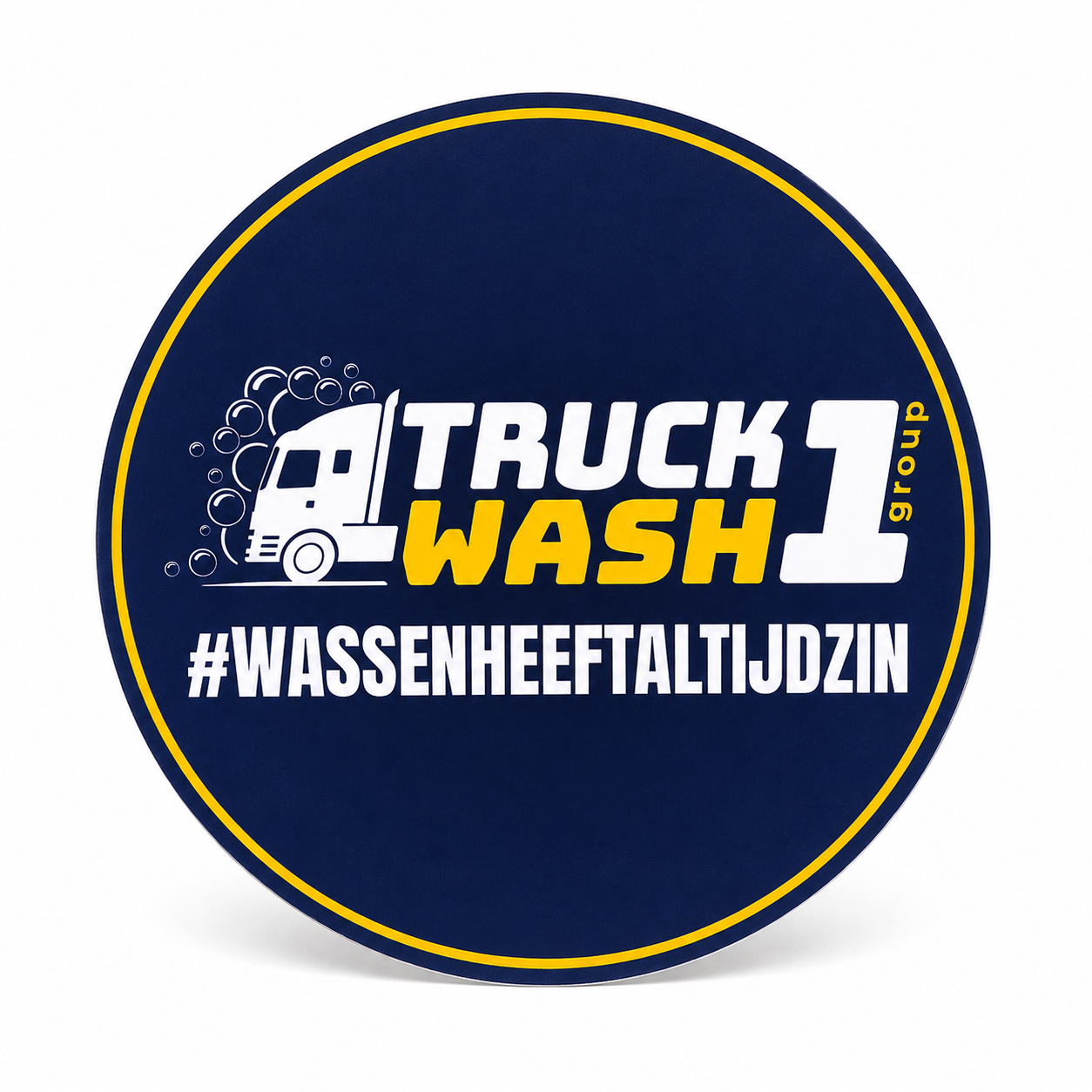 LKW-Waschanlage 1 Aufkleber (Rund)