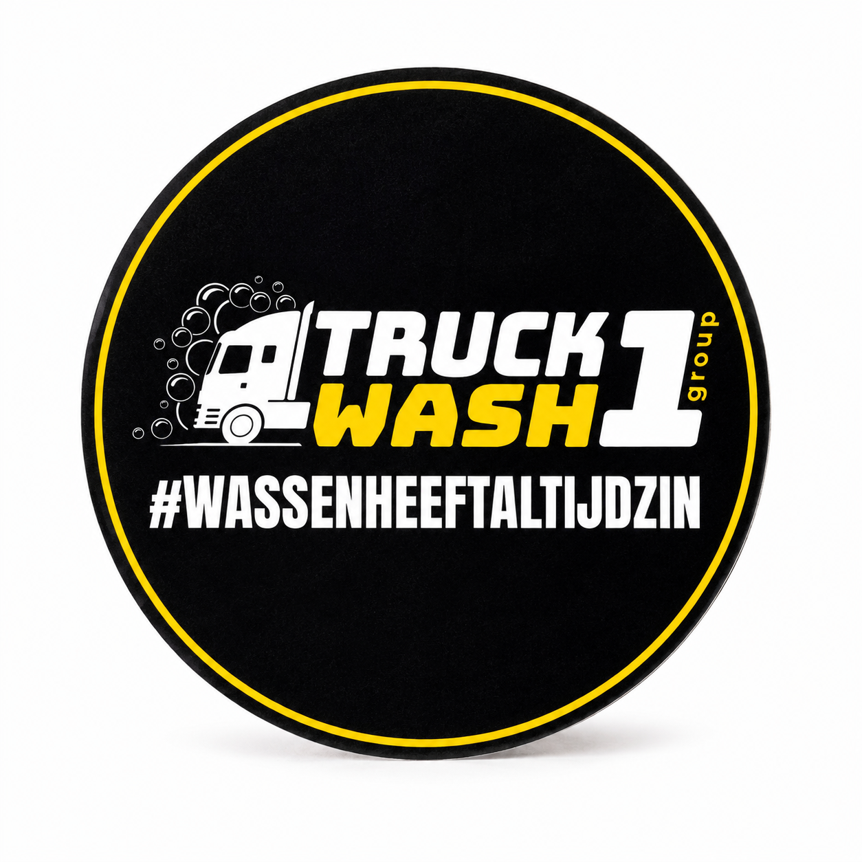 LKW-Waschanlage 1 Aufkleber (Rund)