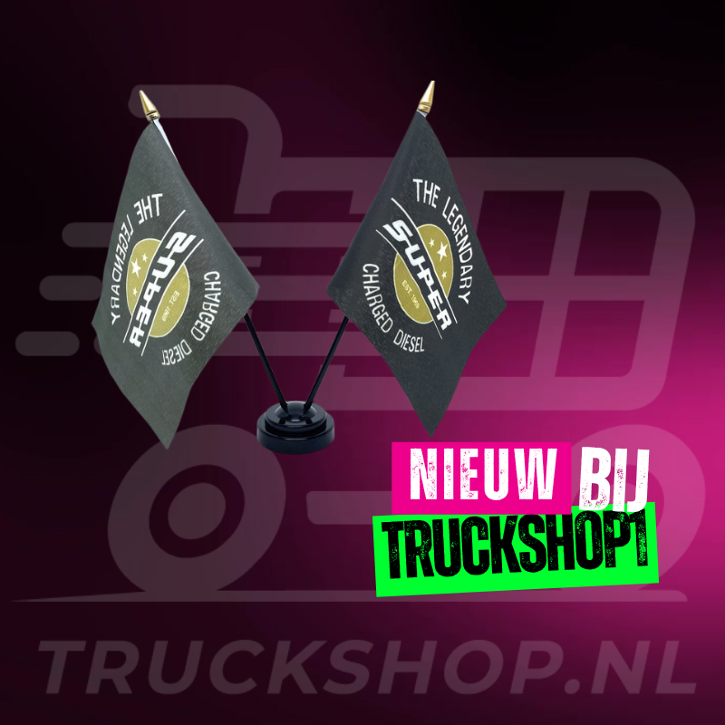 Tischflaggen-Set Legendary Diesel – Kabinendekoration mit goldenen Details