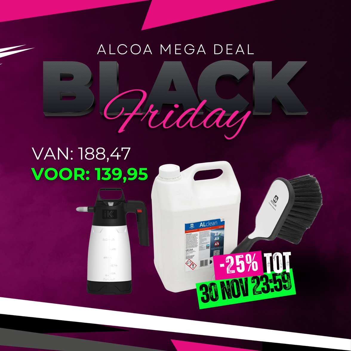 Alcoa ALclean velgenreiniger set – 5L met IK Multi Pro 1.5 sprayer en ALbrush2 Dura-Bright borstel (VIP DEAL, Black Week -25%)
