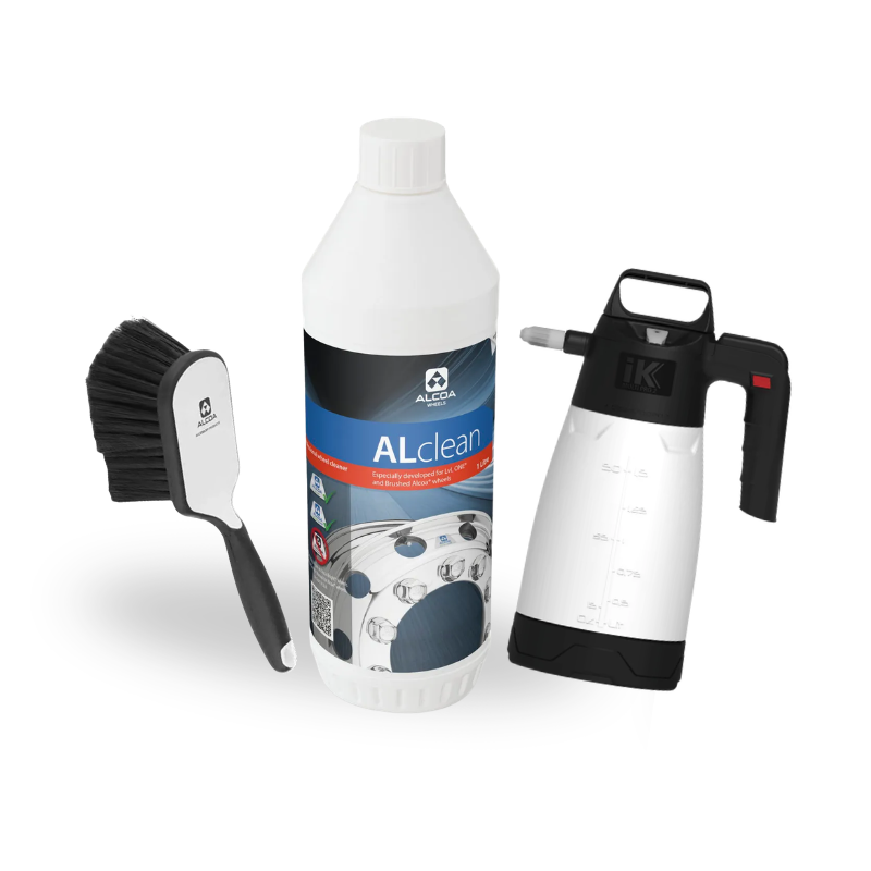 Alcoa Wheel Cleaning Kit – ALclean 1L + ALbrush2 + IK Multi 1.5 Pressure Sprayer