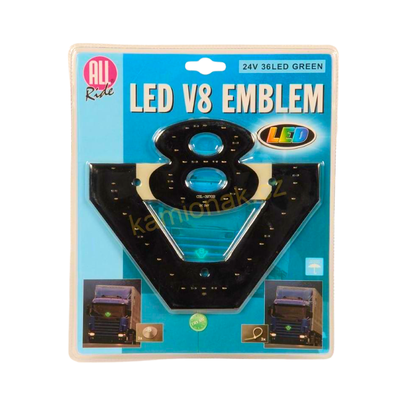 All Ride V8 LED Embleem – Verlicht truckembleem voor een stoere uitstraling.