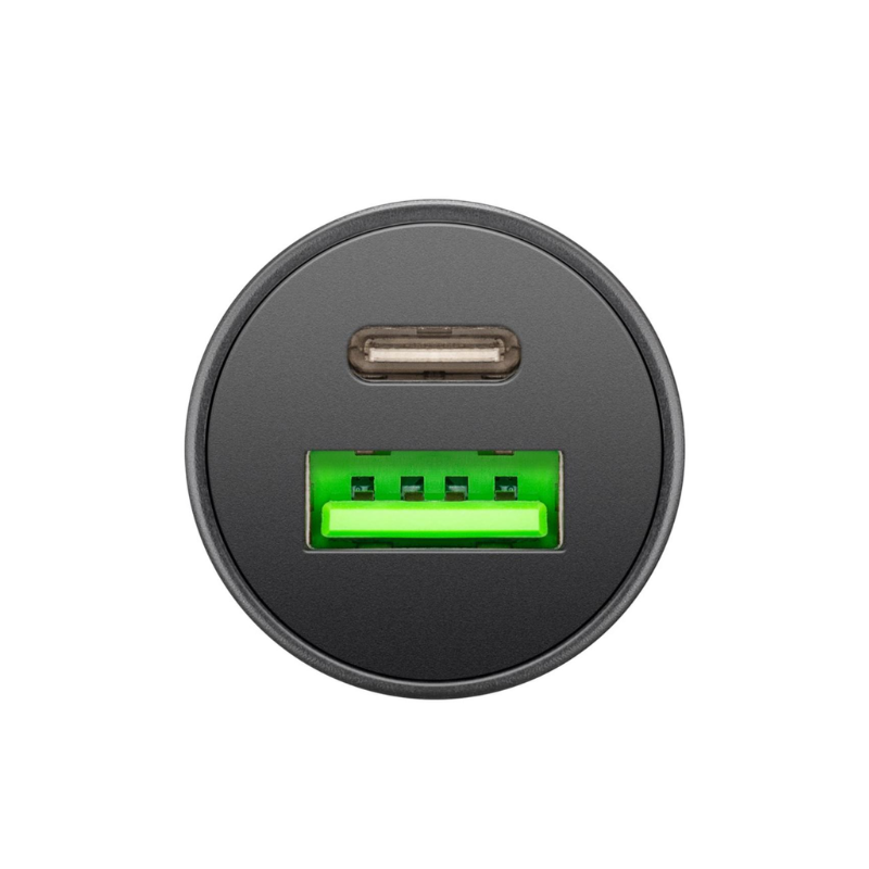 2 Port Car Charger USB-A + USB-C 30W