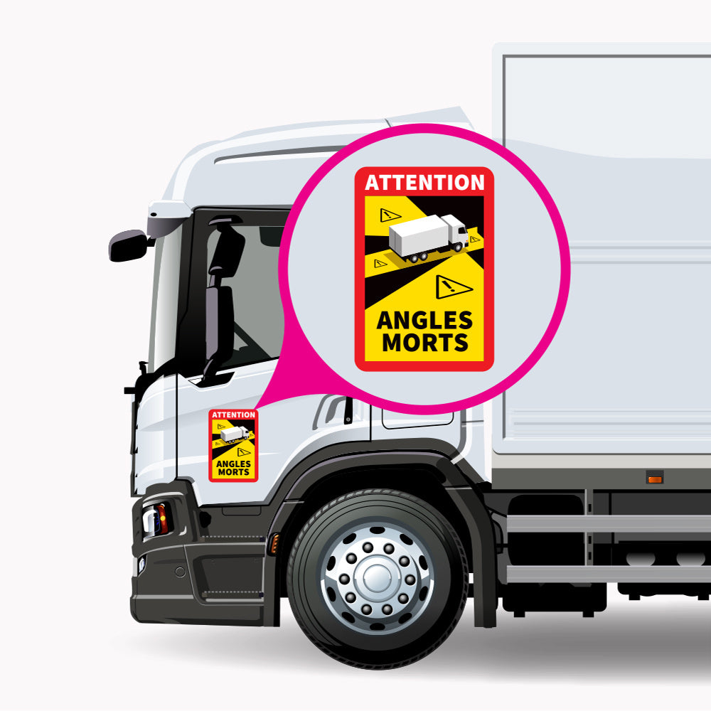 Dode hoek - Attention Angles Morts Vrachtwagen Sticker