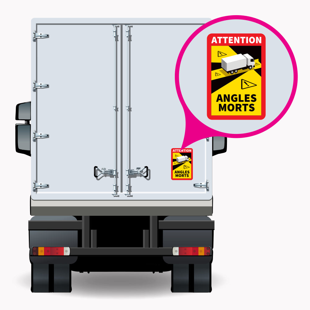 Mychicels Stickers met dode hoeken, gelamineerd, UV-bescherming, voor vrachtwagens, waterdichte etiketten (3 stuks Mychicels Stickers met dode hoeken, gelamineerd, UV-bescherming, voor vrachtwagens, waterdichte etiketten (3 stuks