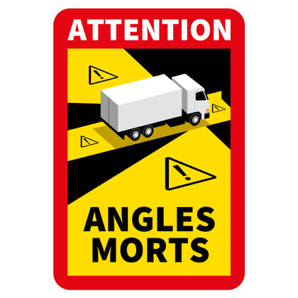 Dode hoek - Attention Angles Morts Vrachtwagen Sticker