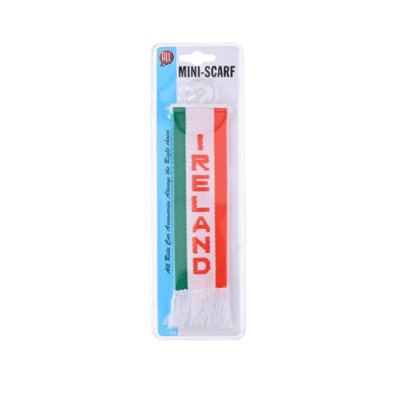 Mini Sjaal Ierland met zuignap – stijlvolle auto- en vrachtwagendecoratie in de kleuren van de Ierse vlag.