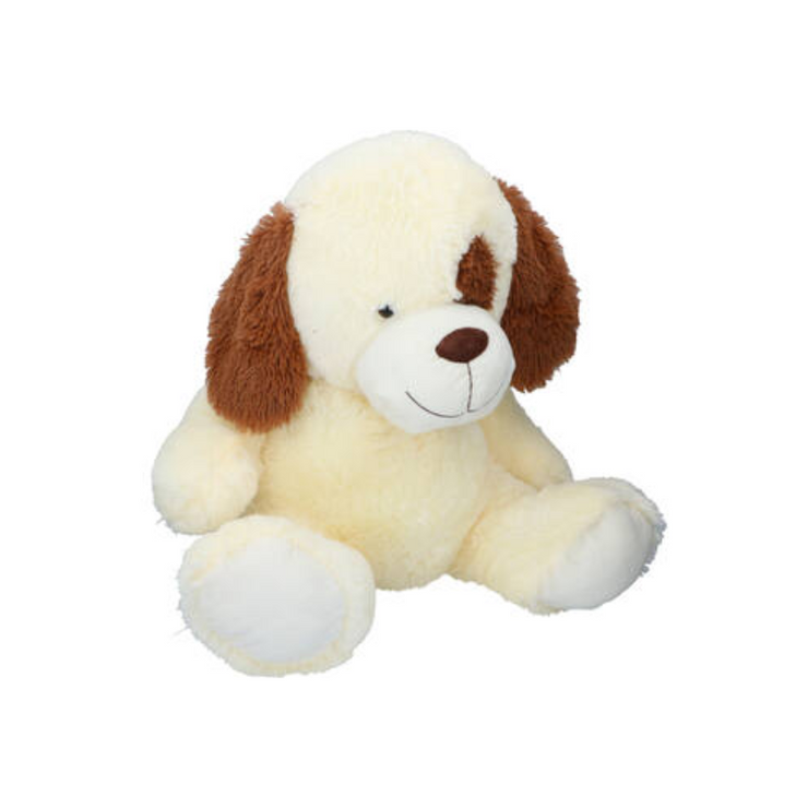 Sunkid White Beige Hond – Pluche knuffelhond, perfect als truckersmascotte of cadeau voor hondenliefhebbers.