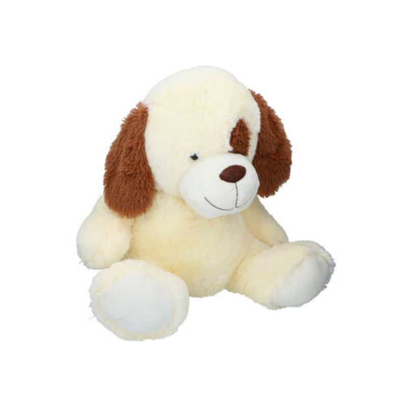 Sunkid White Beige Hond – Pluche knuffelhond, perfect als truckersmascotte of cadeau voor hondenliefhebbers.