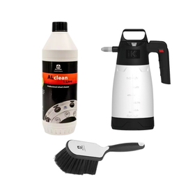 Alcoa Velgenreinigingsset – ALclean 1L + ALbrush2 + IK Multi 1.5 Drukspuit
