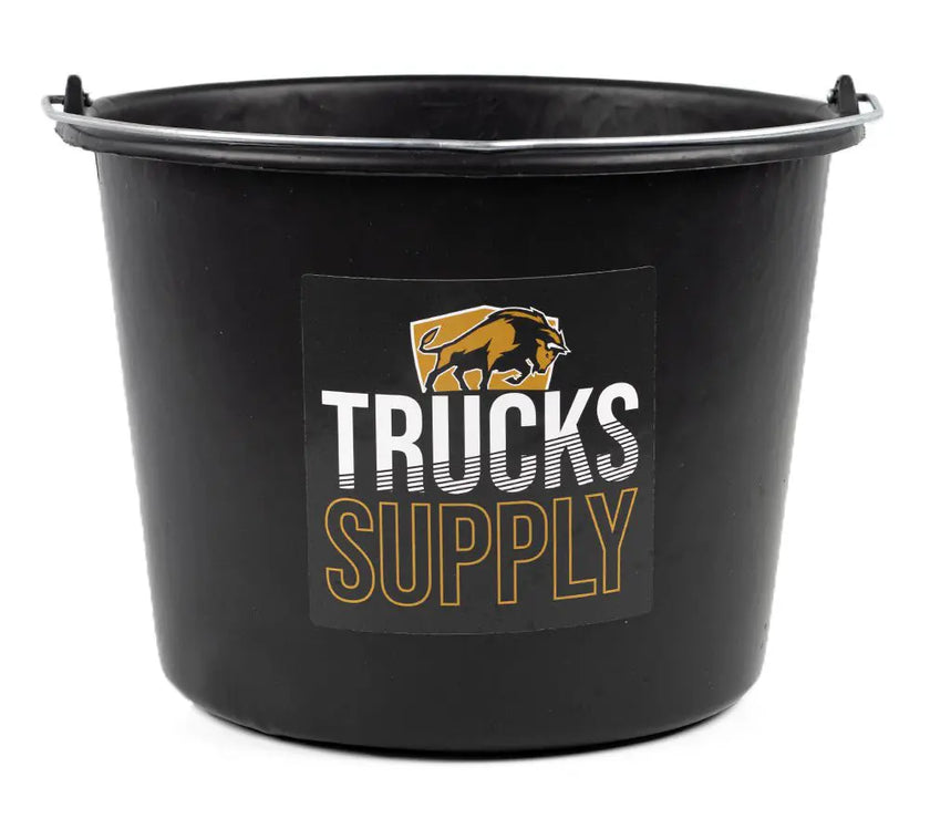 Zwarte emmer met logo van TrucksSupply