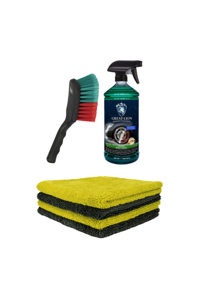 Velgenreiniger en handborstel plus 4 pack microvezeldoeken